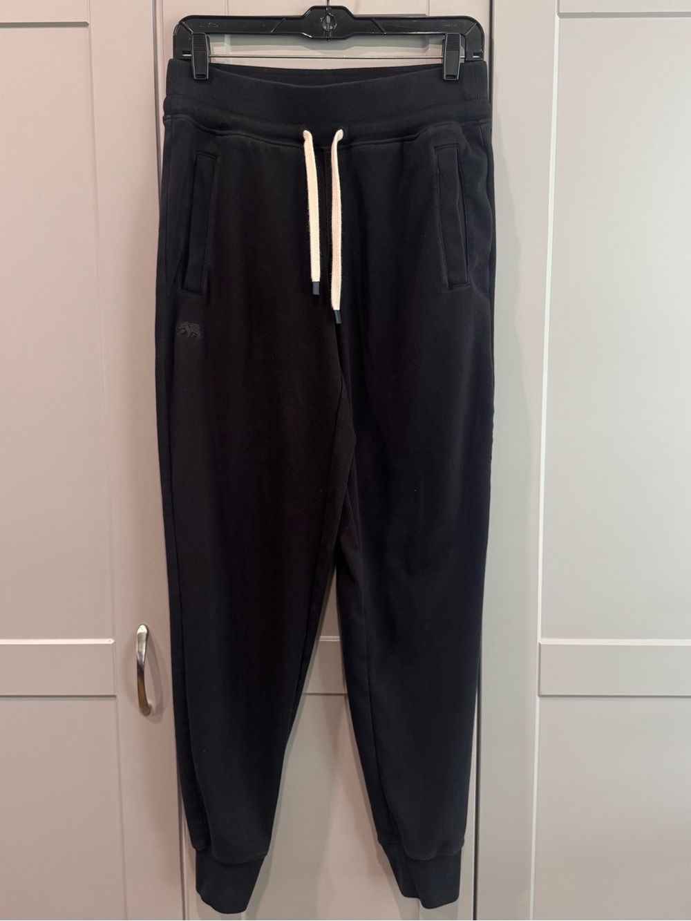 The Normal Brand Black Jogger Sweatpants with White Drawstring